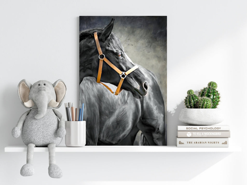 Black Horse Aluminum Print