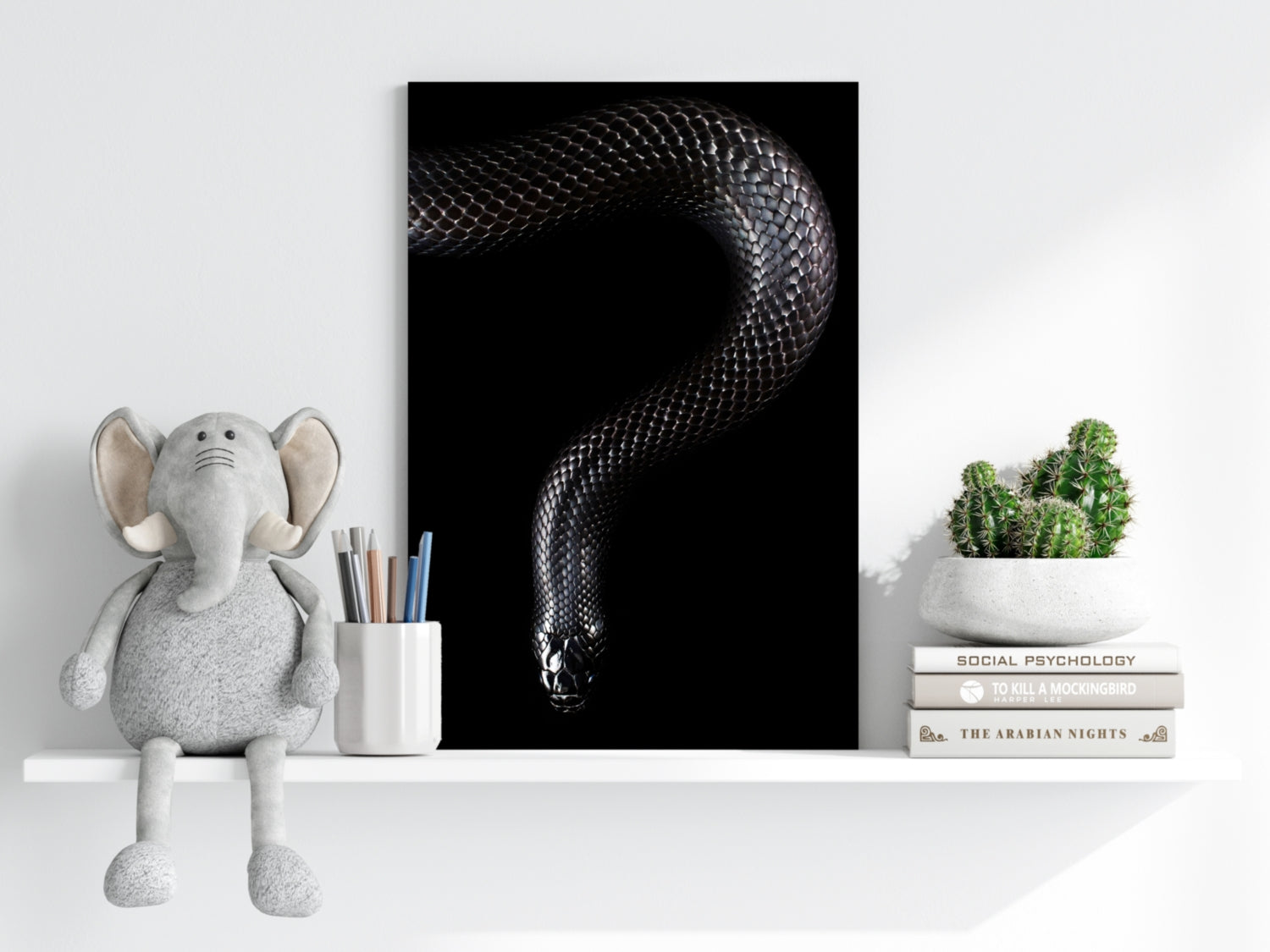 Black Snake Aluminum Print