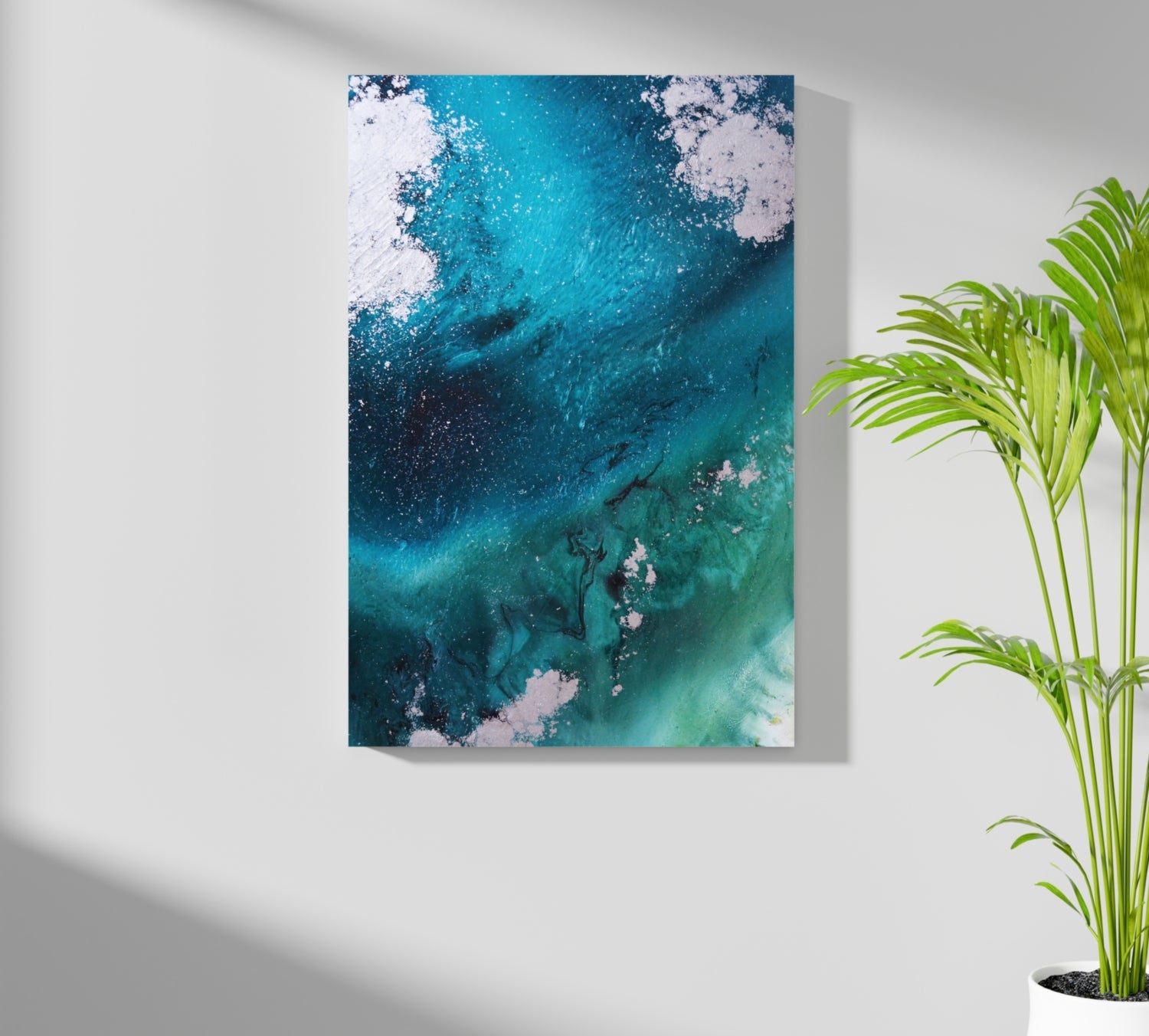 Abstract Paint Teal V1 Aluminum Print