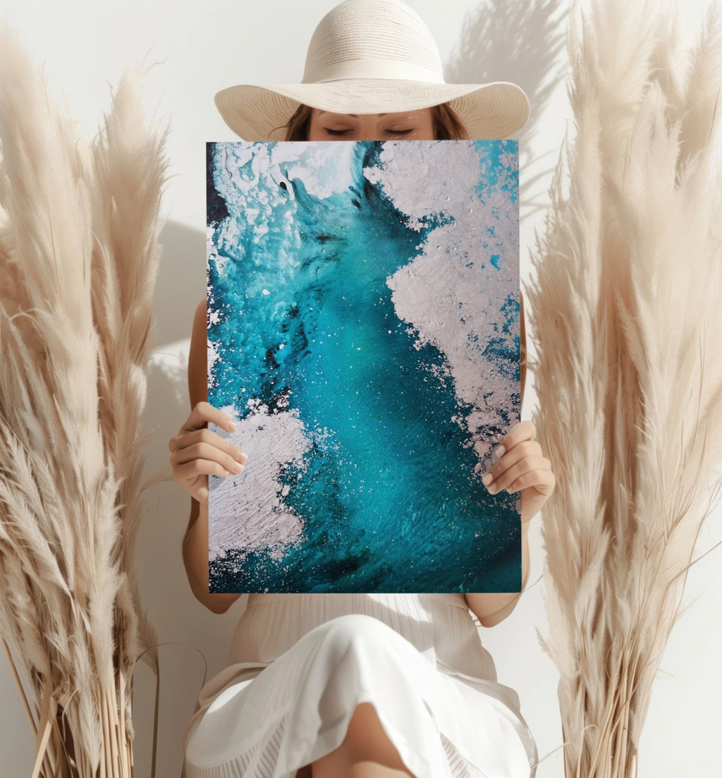 Abstract Paint Teal V3 Aluminum Print