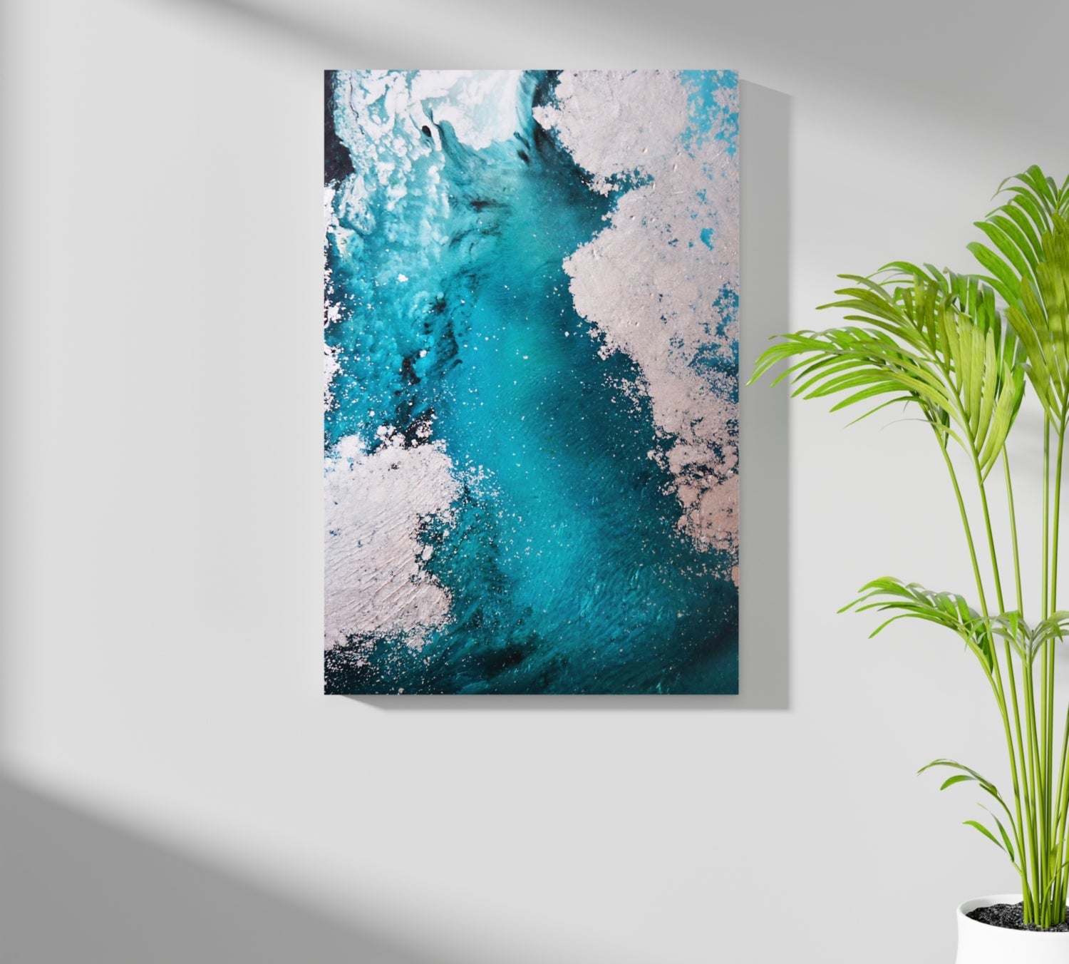 Abstract Paint Teal V3 Aluminum Print
