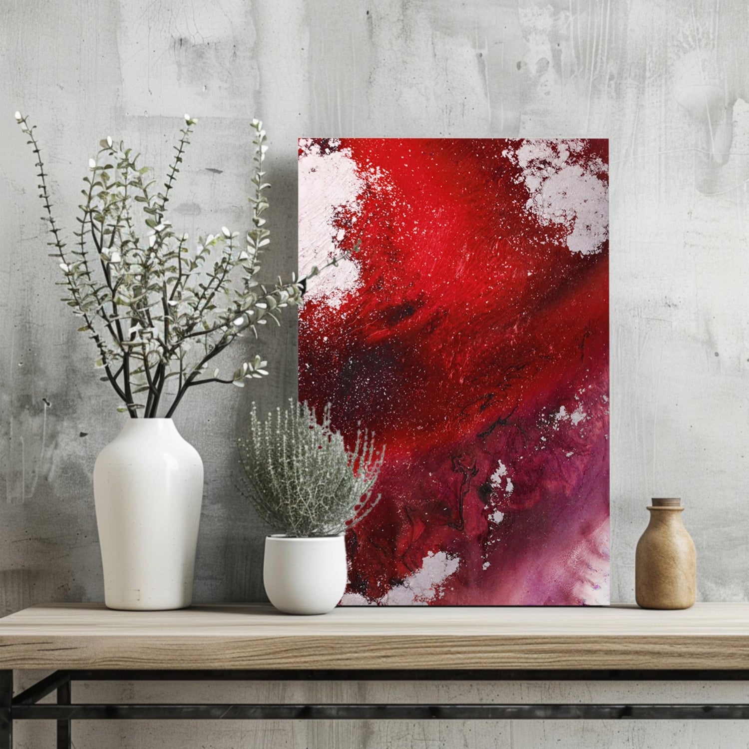 Abstract Paint Red V1 Aluminum Print