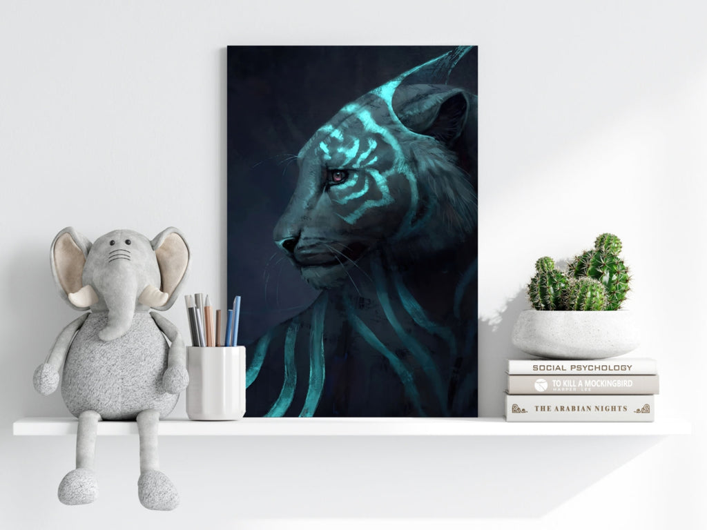 Futuristic Tiger Aluminum Print