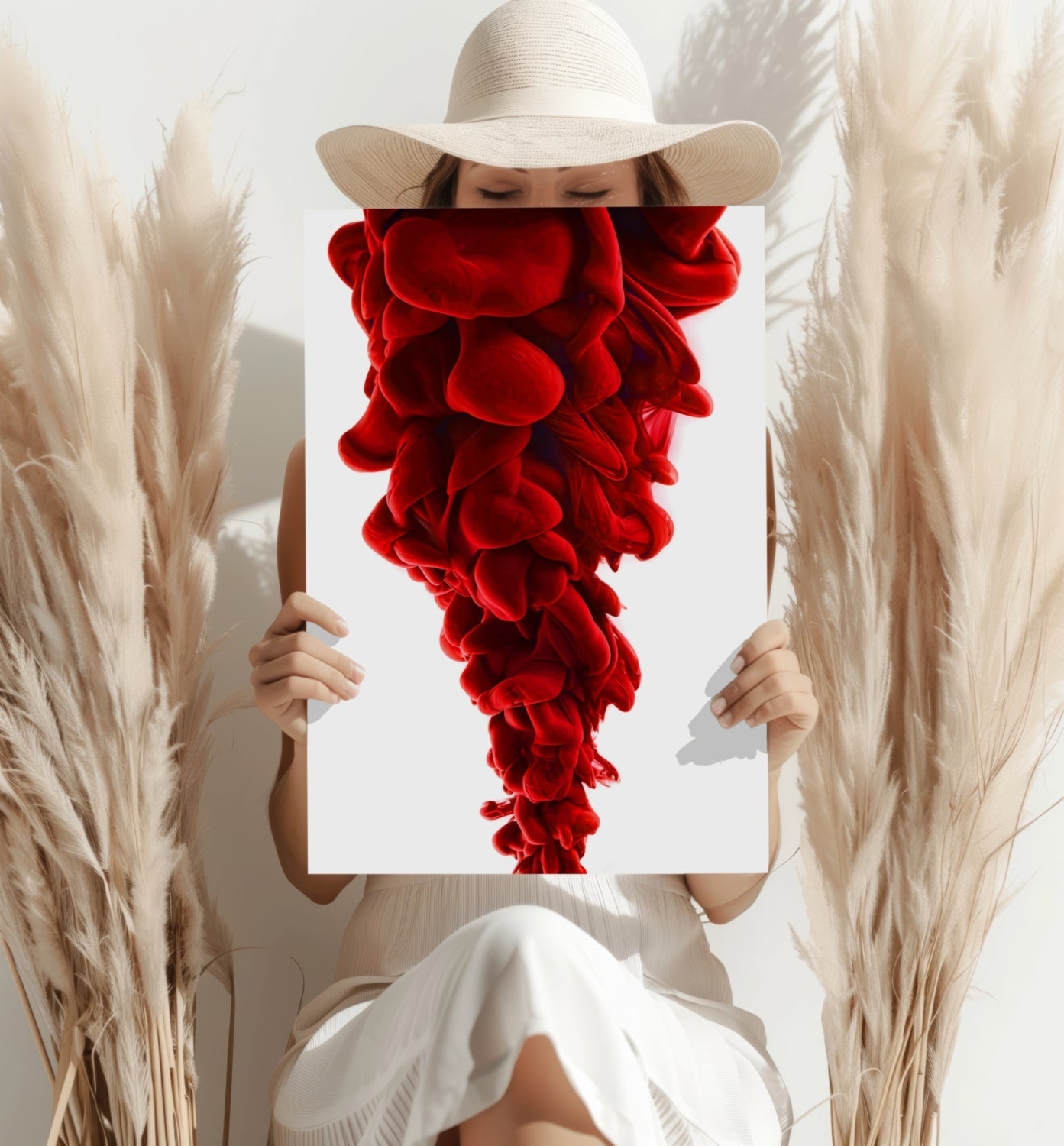 Red Smoke Aluminum Print