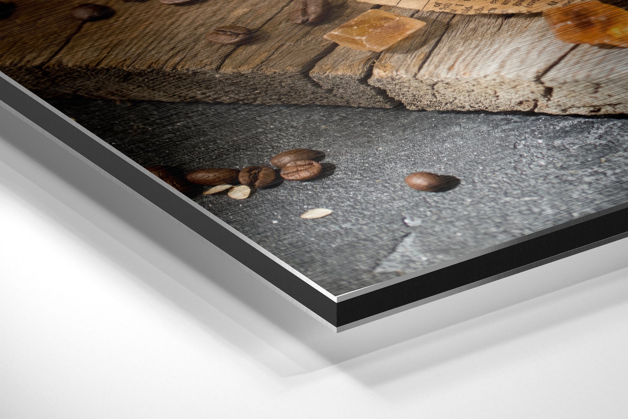 Coffee Brushed Aluminium Dibond Wall Art