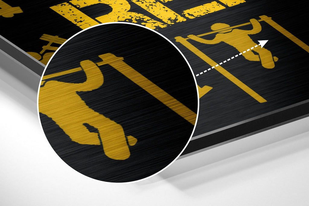 Eat, Lift, Sleep Brushed Aluminium Dibond Wall Art
