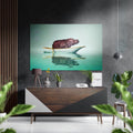 Hippo on a Run Brushed Aluminium Dibond Wall Art