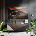 Sunset and Mountains Brushed Aluminium Dibond Wall Art