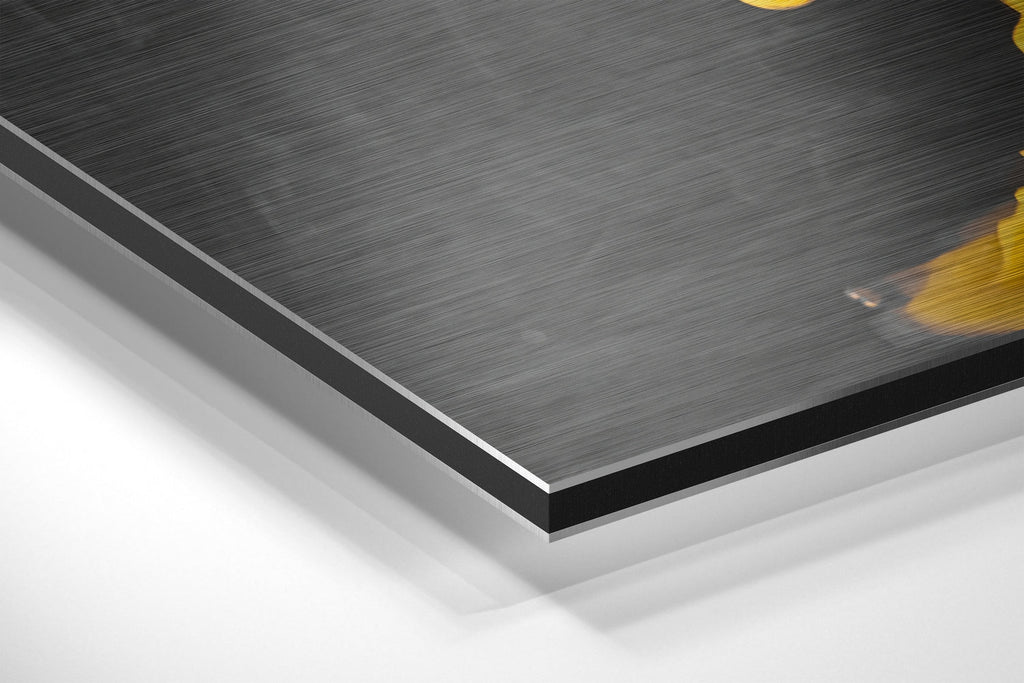 Yellow Smoke Brushed Aluminium Dibond Wall Art