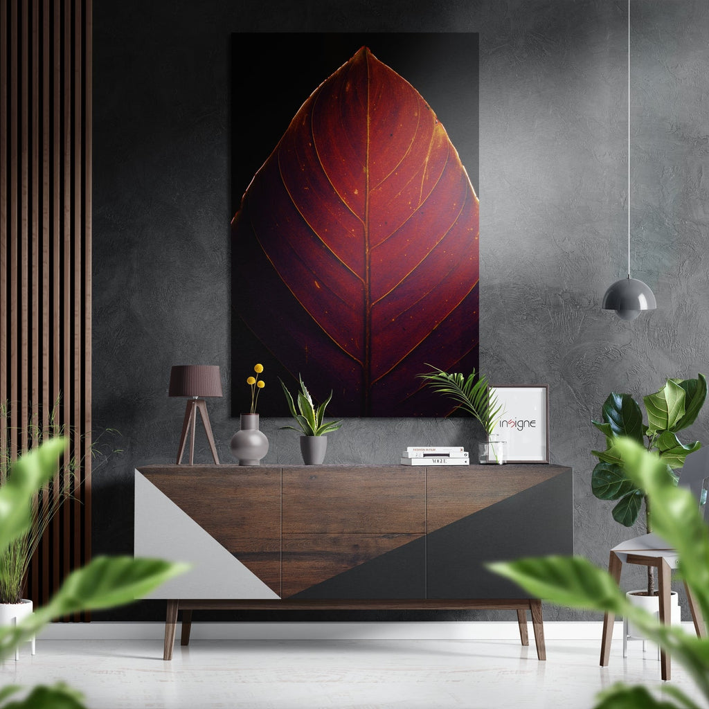 Leaf Brushed Aluminium Dibond Wall Art