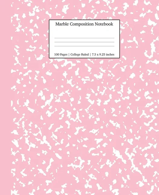 Marble Composition Notebook College Ruled: Pink Marble Notebooks, School Supplies, Notebooks for School - Paperback