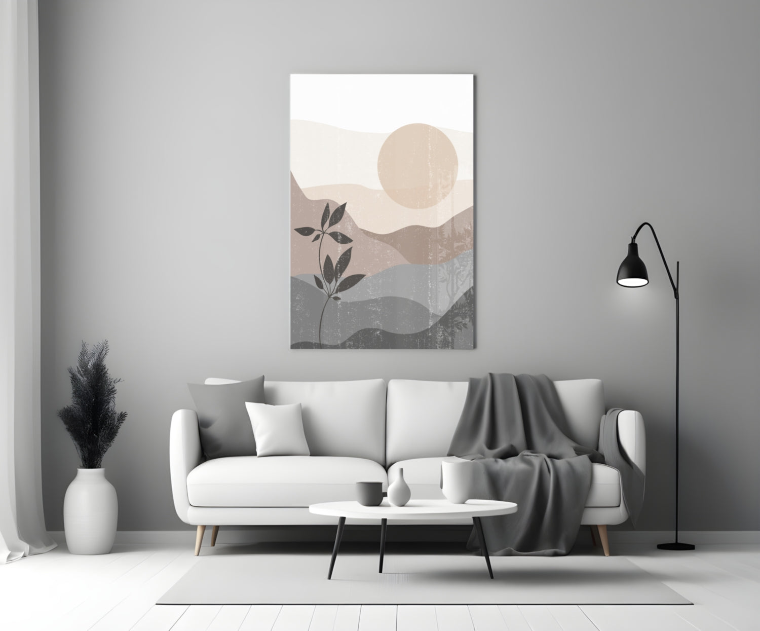 Small Leaves Glass Wall Art