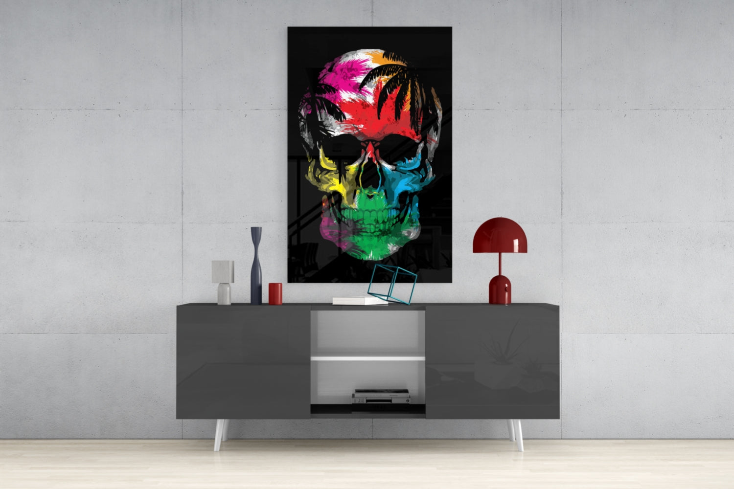 Skull Glass Wall Art
