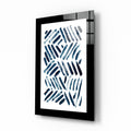 Blue Lines Glass Wall Art