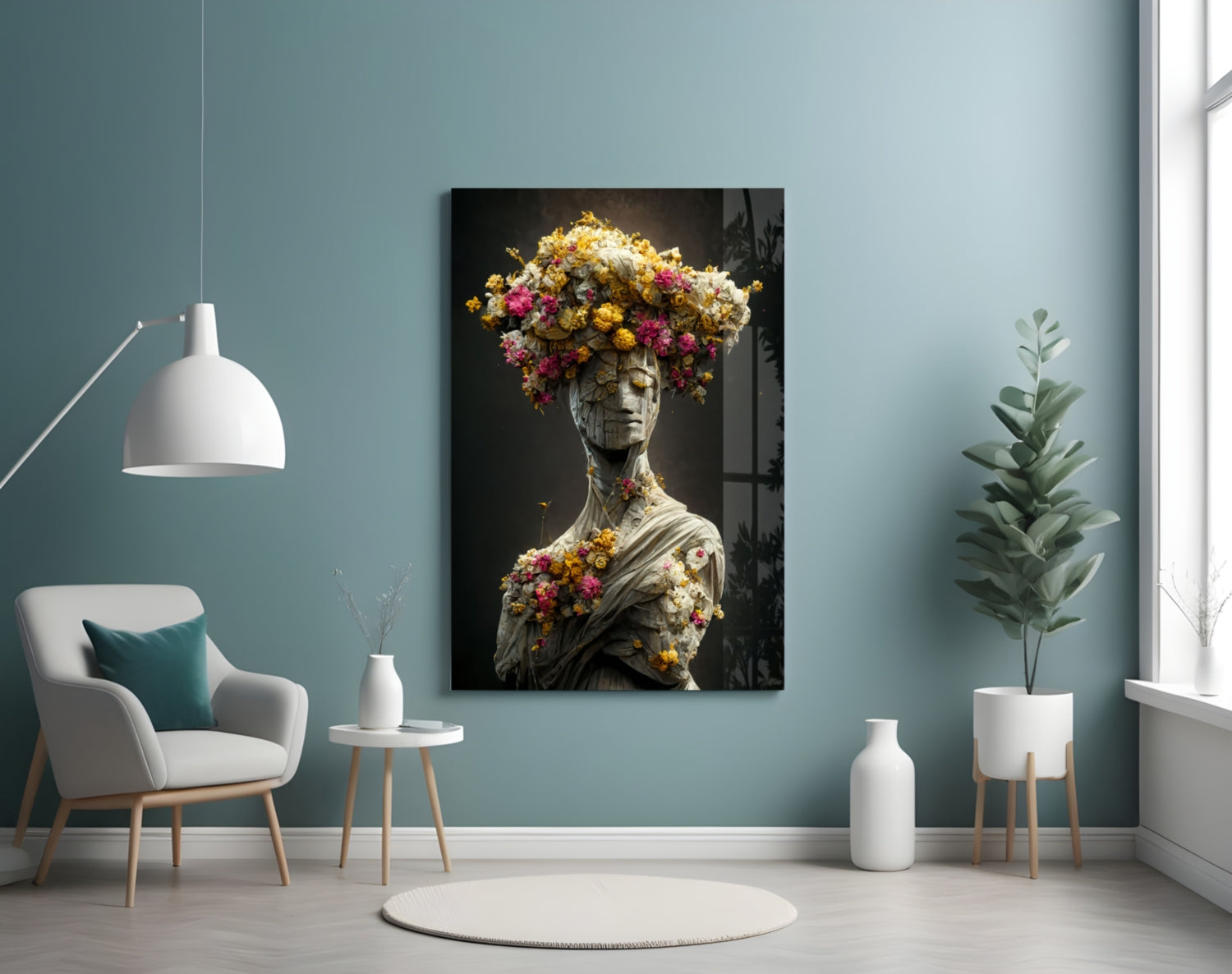 Abandoned Statue Glass Art  || Designer Collection