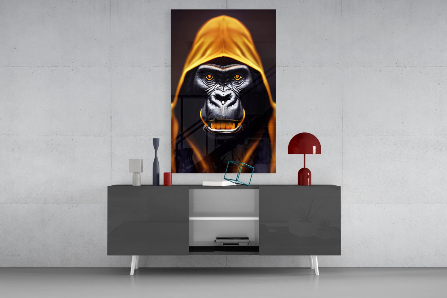 Angry Smile Glass Wall Art  || Designer Collection