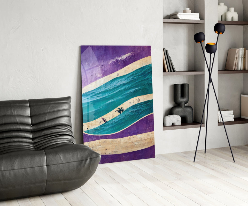 Waves Glass Wall Art  || Designers Collection