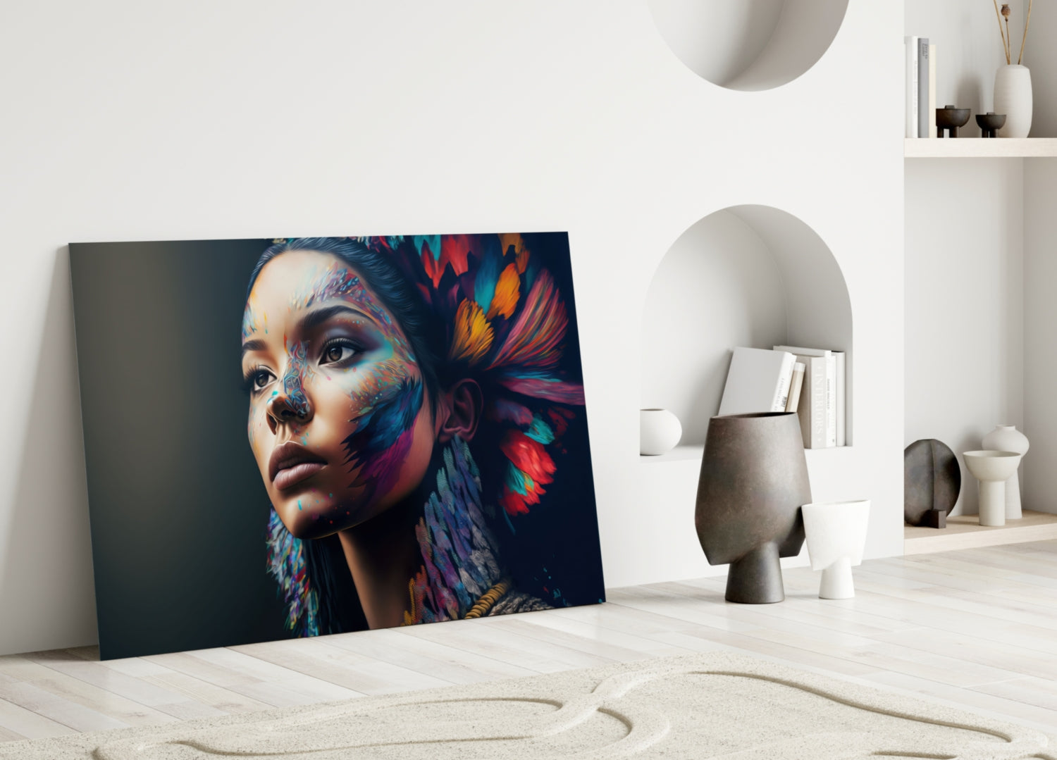 Girl with a Tattoo Glass Wall Art  || Designer Collection
