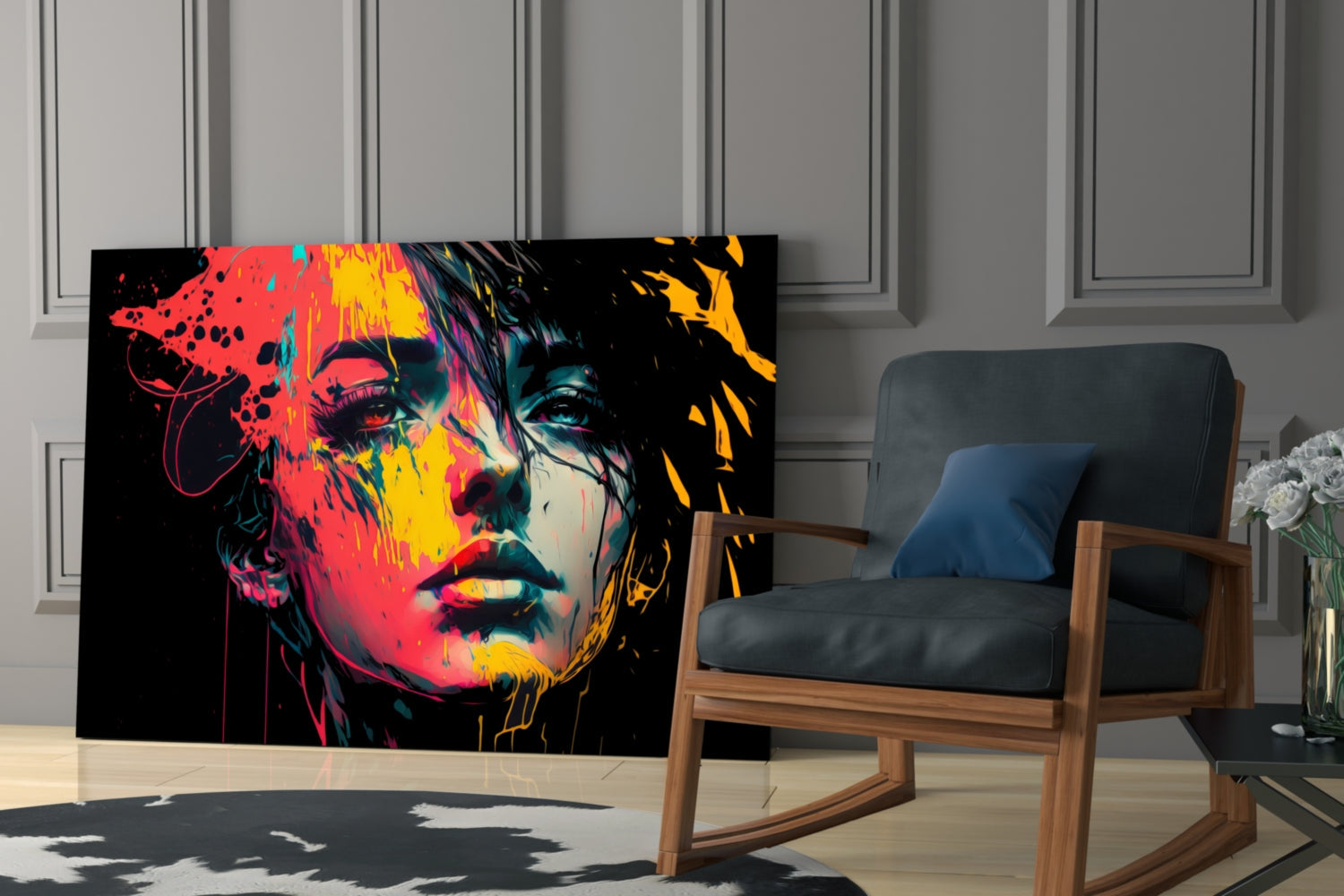 Rebel Beauty Glass Wall Art  || Designer Collection