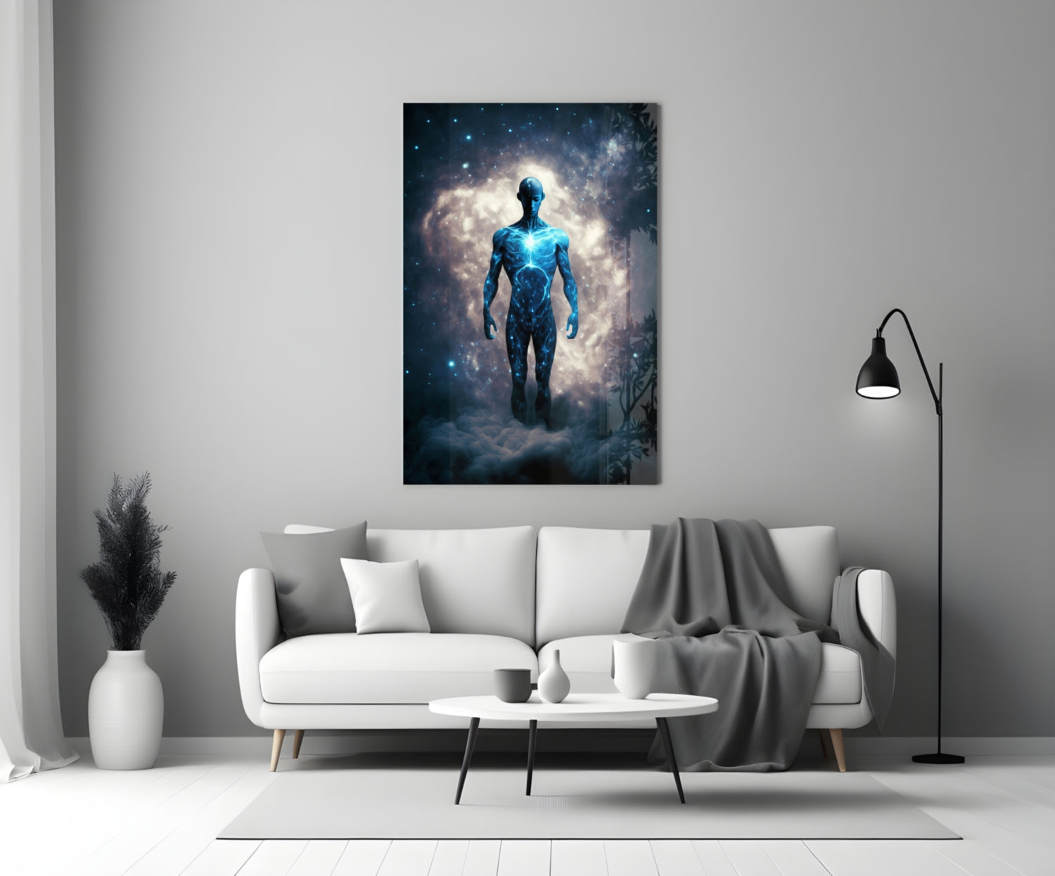 Vitruvius Man Glass Wall Art  || Designers Collection