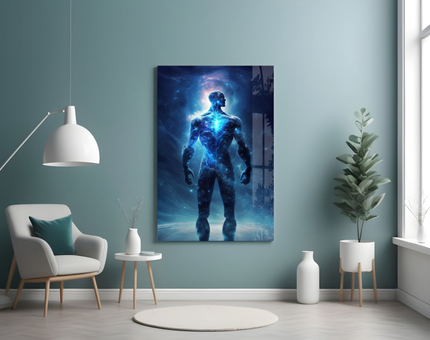 Vitruvius Man Glass Wall Art  || Designers Collection