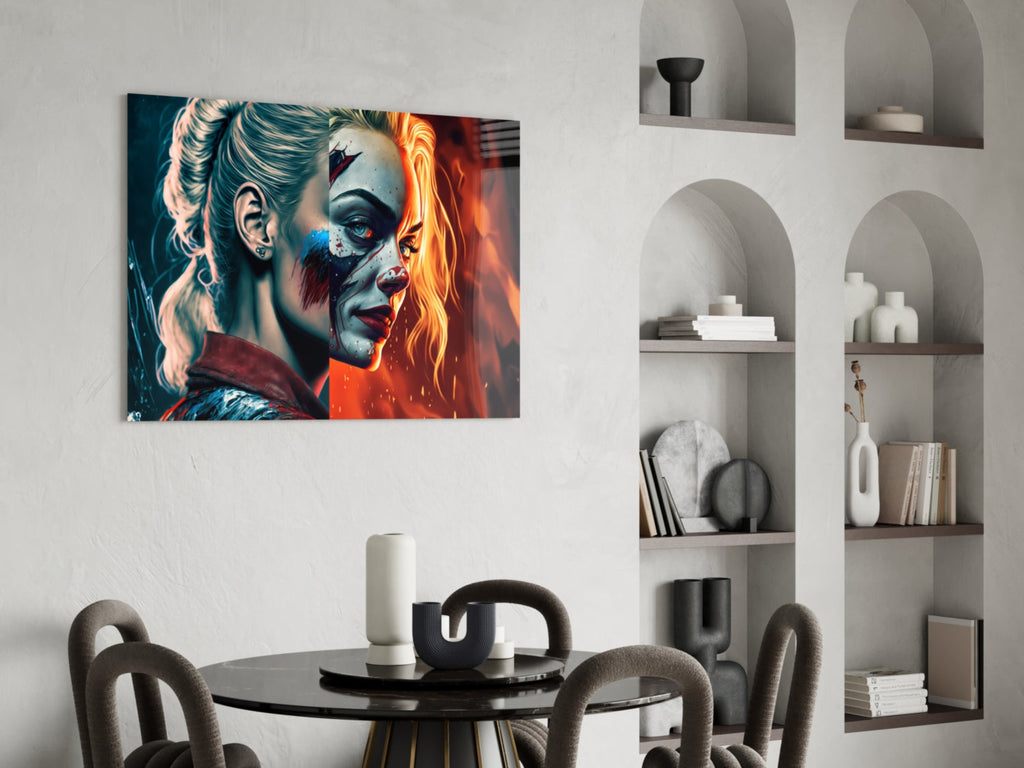 Harley Quinn Glass Wall Art  || Designer Collection