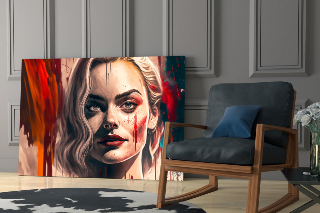 Harley Quinn Glass Wall Art  || Designer Collection