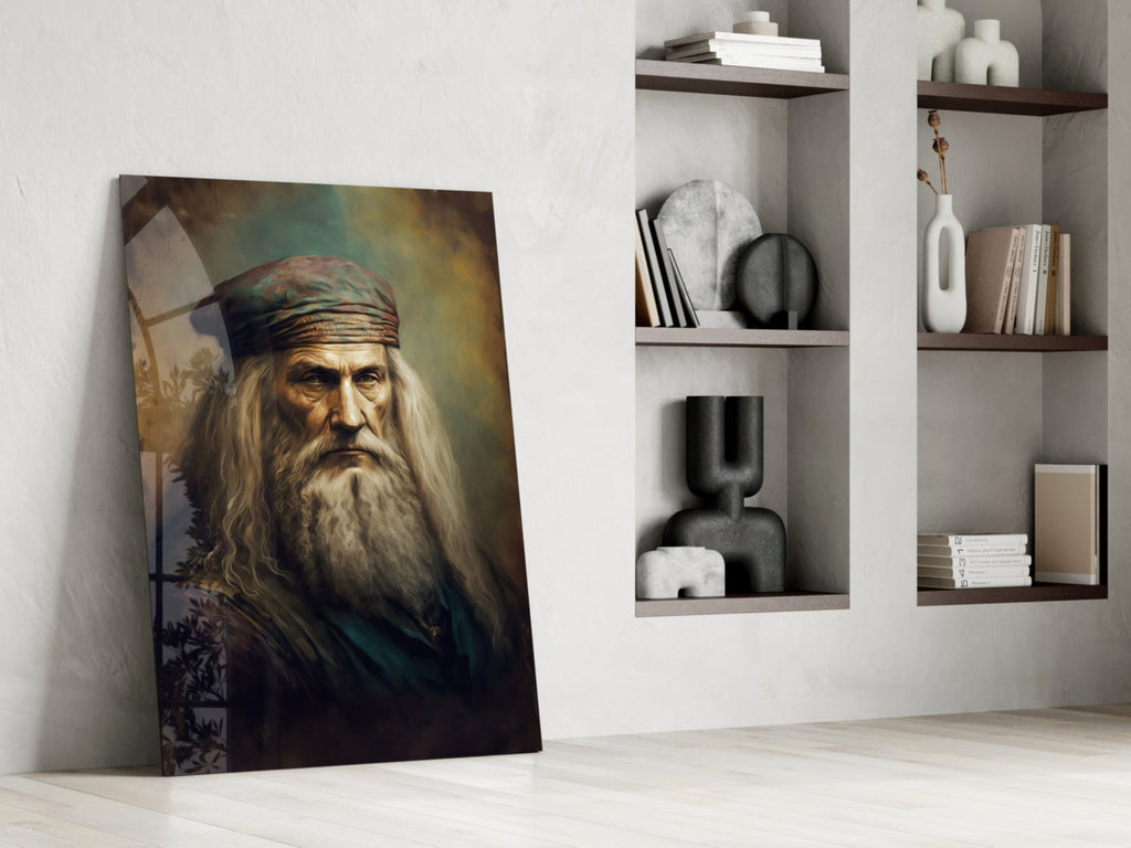 Leonardo da Vinci Glass Wall Art  || Designer Collection