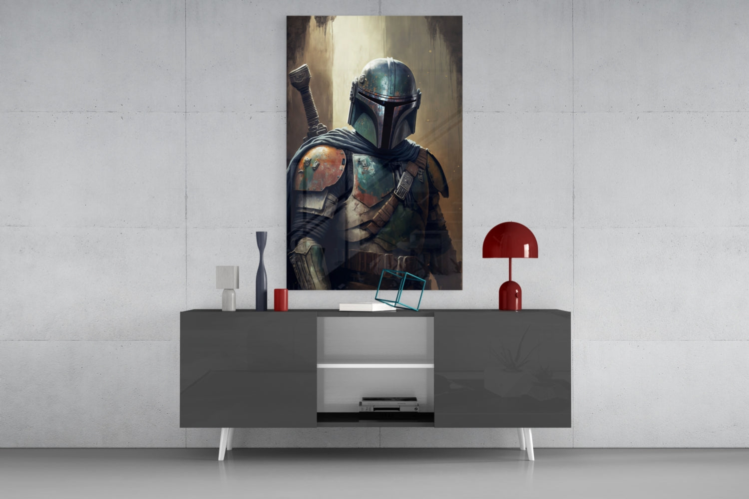 Boba Fett Glass Wall Art  || Designer Collection