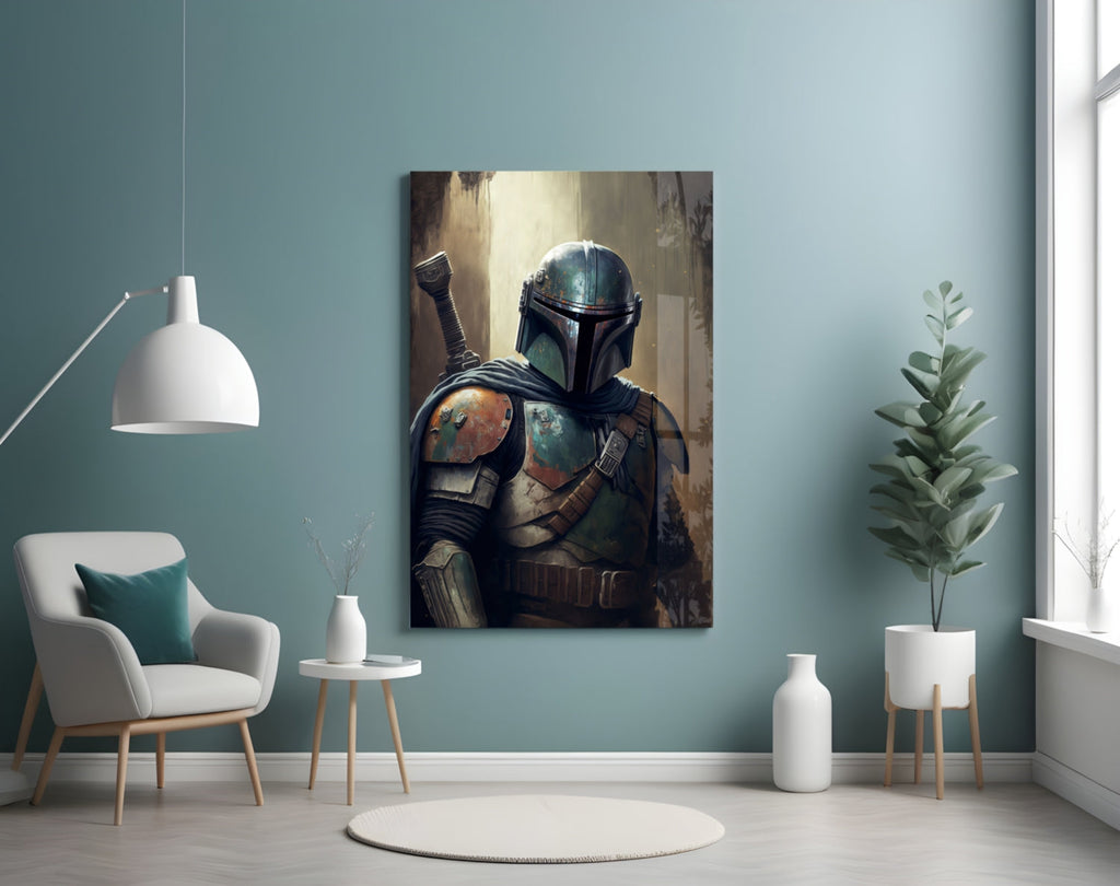 Boba Fett Glass Wall Art  || Designer Collection
