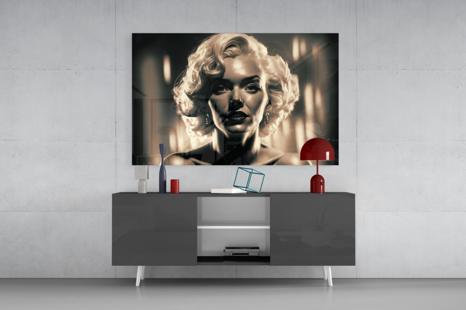 Marilyn Monroe Glass Wall Art  || Designer Collection
