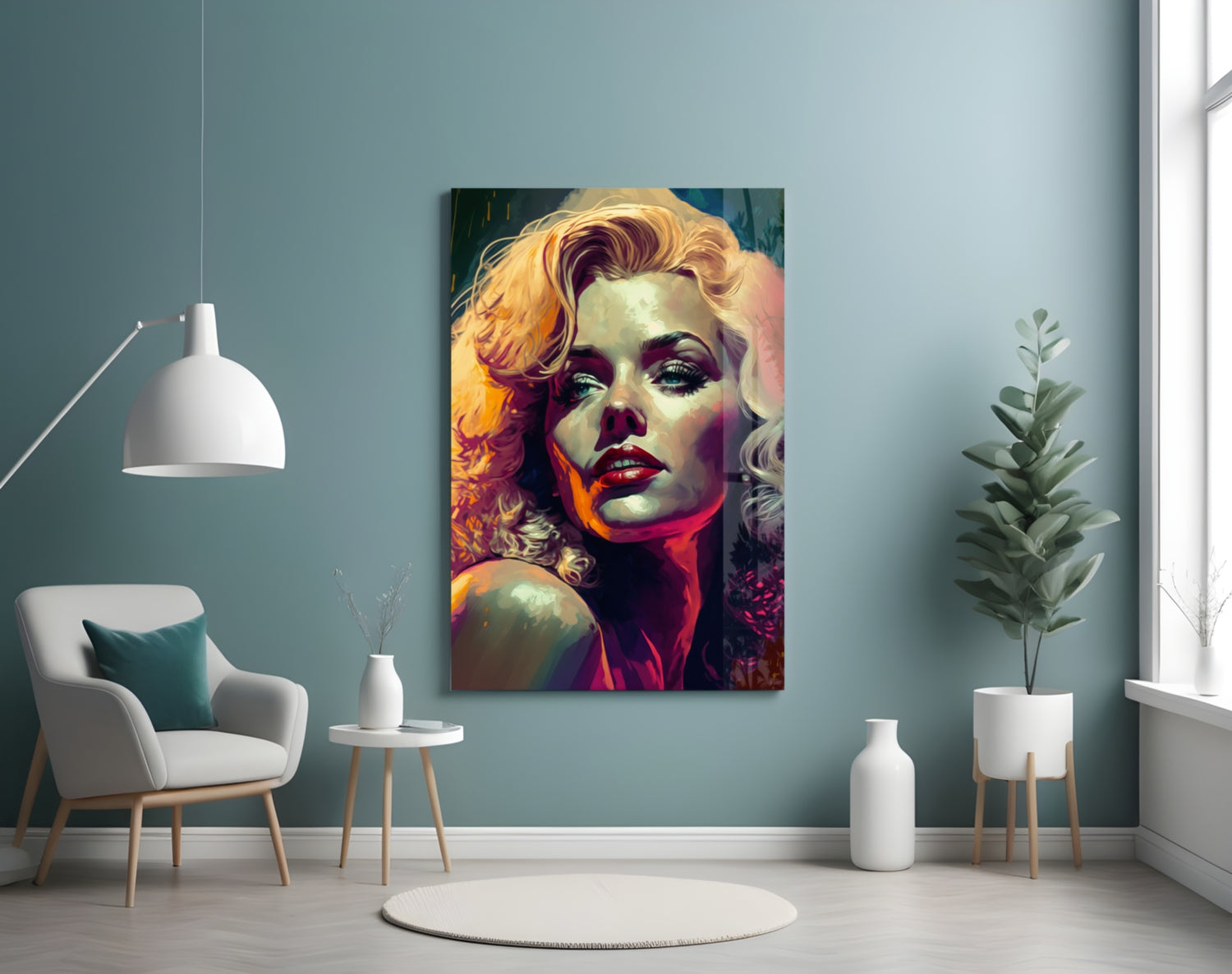 Marilyn Monroe Glass Wall Art  || Designer Collection