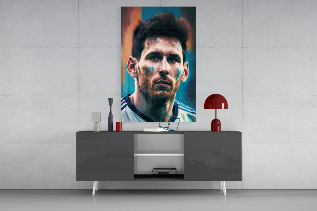Messi Glass Wall Art  || Designer Collection