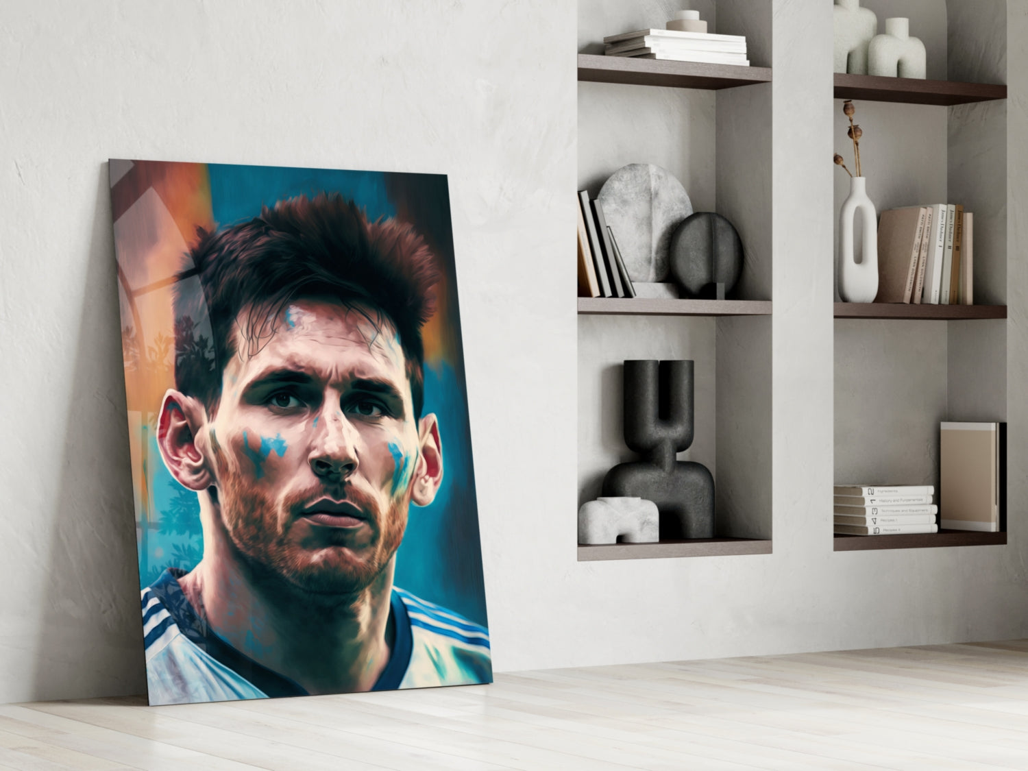 Messi Glass Wall Art  || Designer Collection