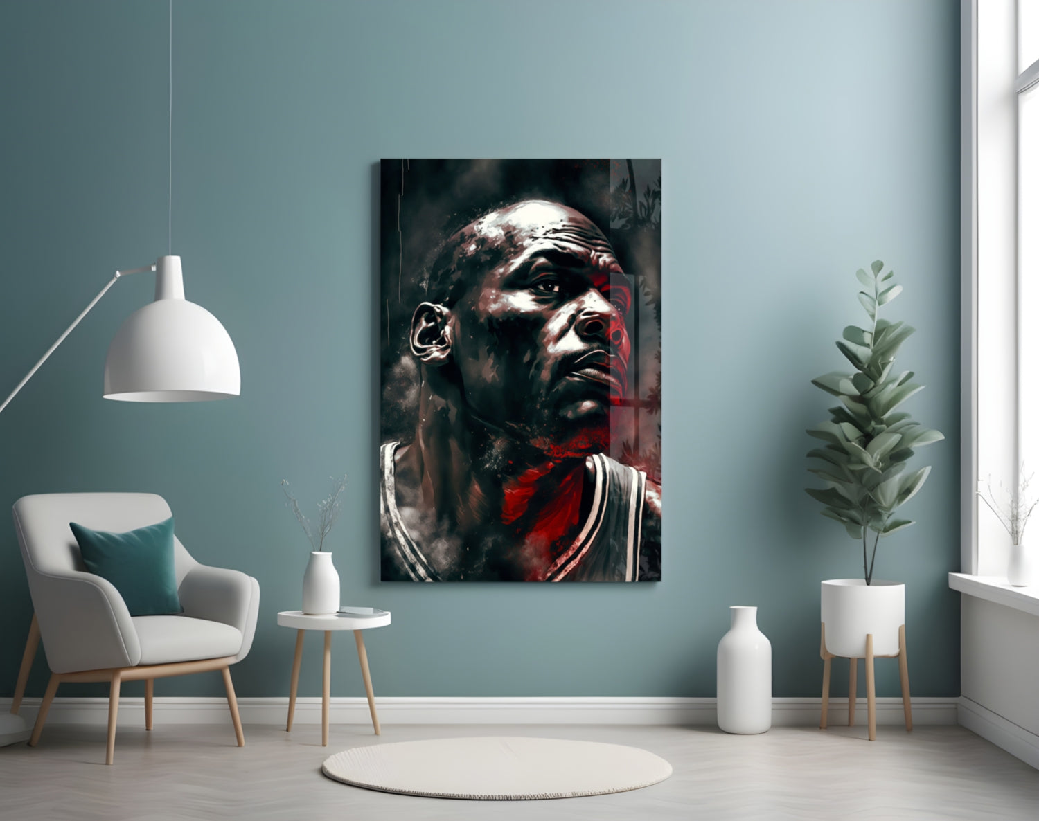Michael Jordan Glass Wall Art  || Designer Collection