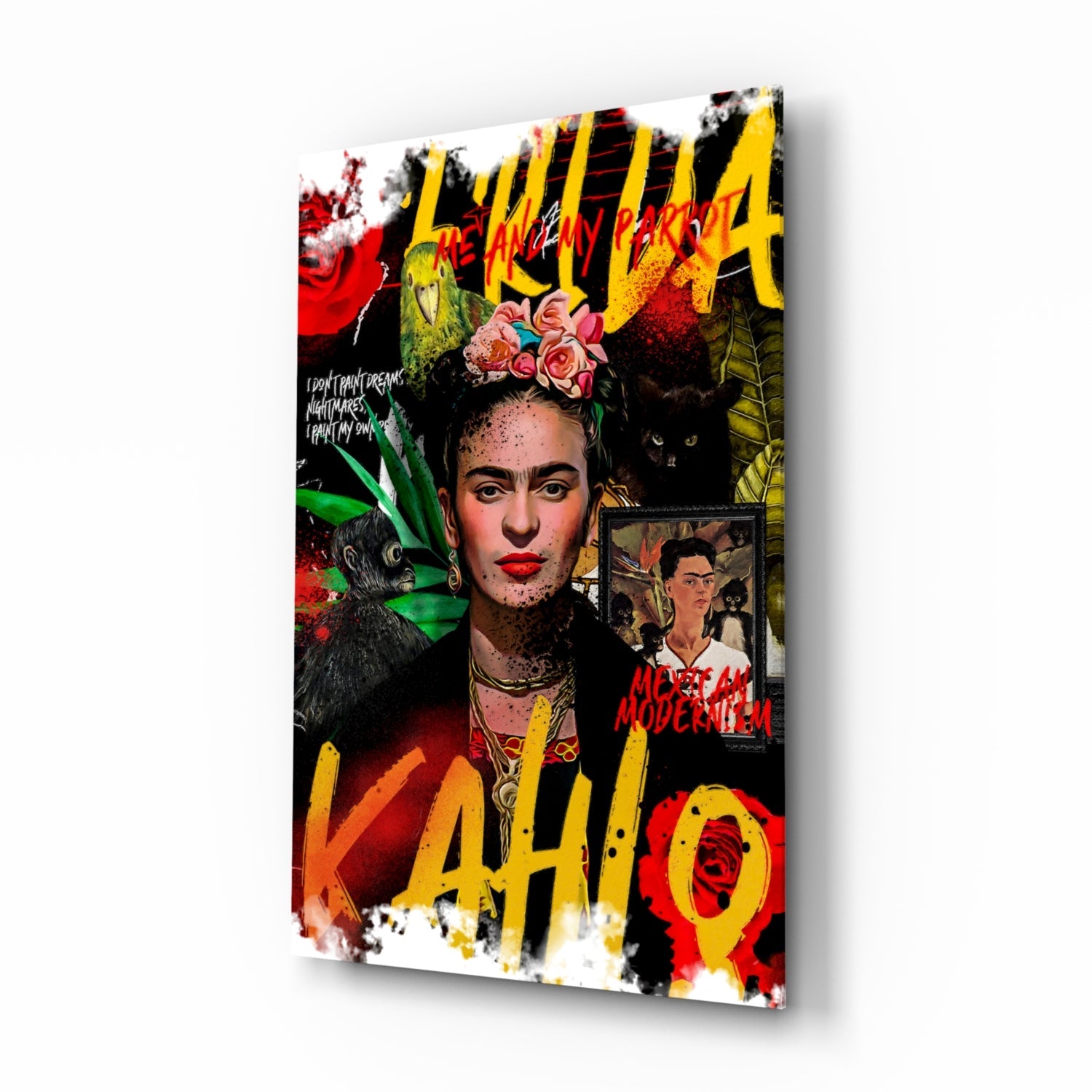 Frida Kahlo Glass Wall Art || Designer Collection