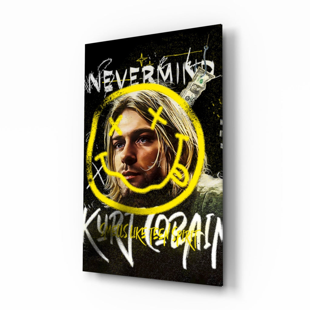Kurt Cobain Glass Wall Art || Designer Collection