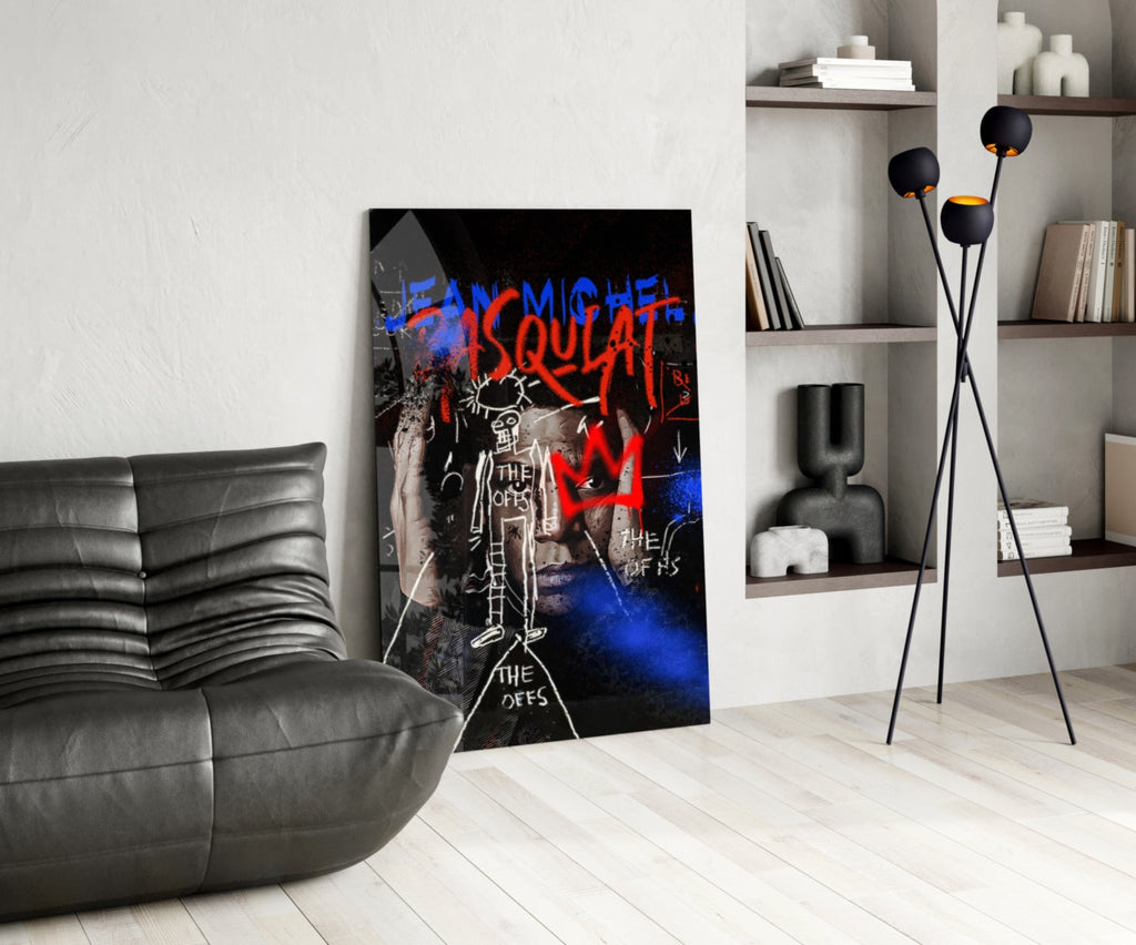 Style of Jean-Michel Basquiat Glass Wall Art || Designer Collection