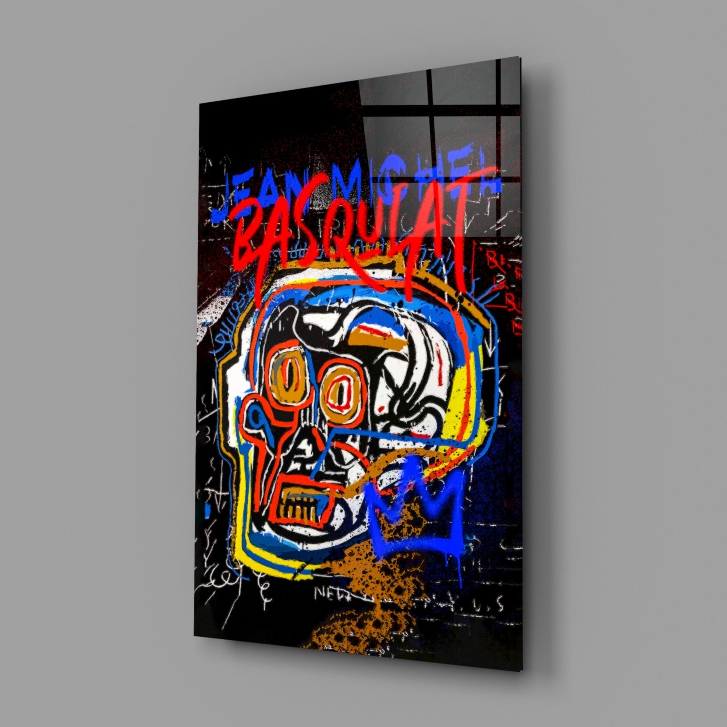 Style of Jean-Michel Basquiat Glass Wall Art || Designer Collection