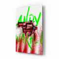 Andy Warhol and Gun Glass Wall Art || Designer Collection