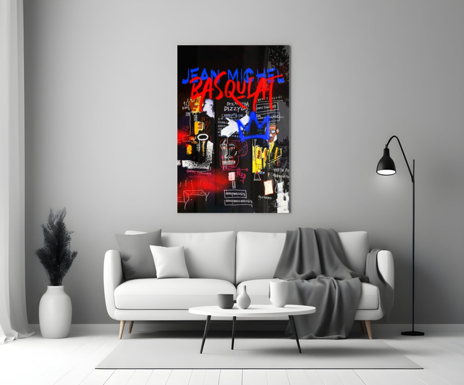 Style of Jean-Michel Basquiat Glass Wall Art || Designer Collection