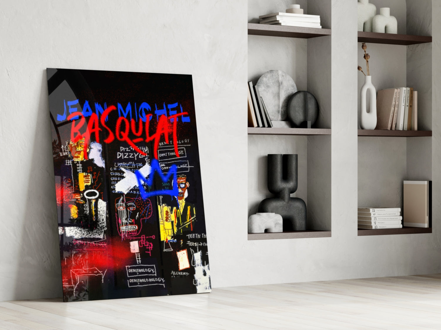Style of Jean-Michel Basquiat Glass Wall Art || Designer Collection