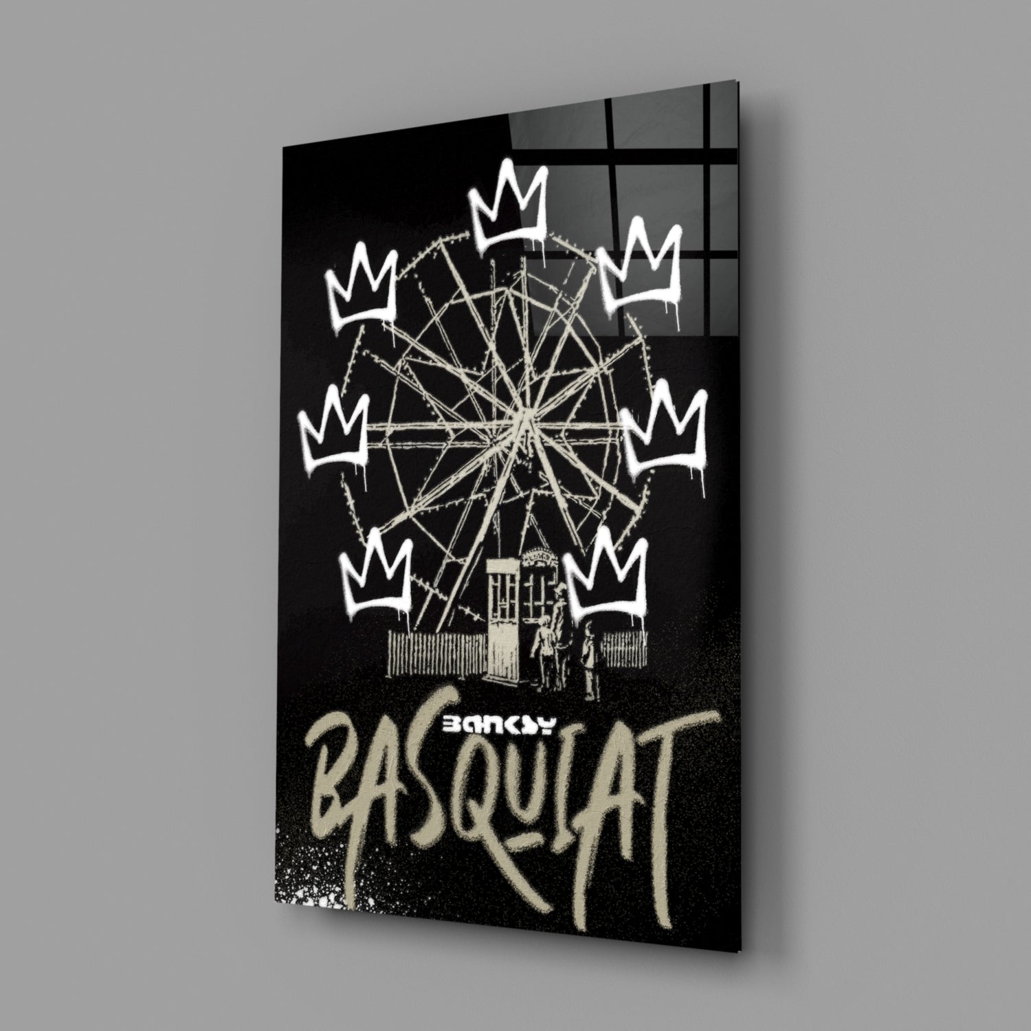Banksy Basquiat Glass Wall Art || Designer Collection