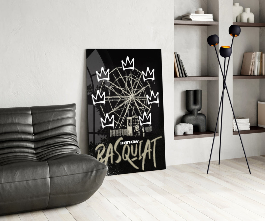 Banksy Basquiat Glass Wall Art || Designer Collection