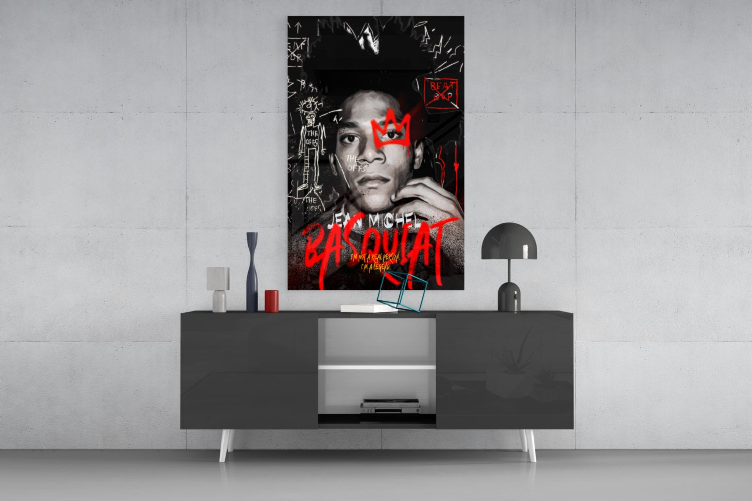 Jean-Michel Basquiat Glass Wall Art || Designer Collection