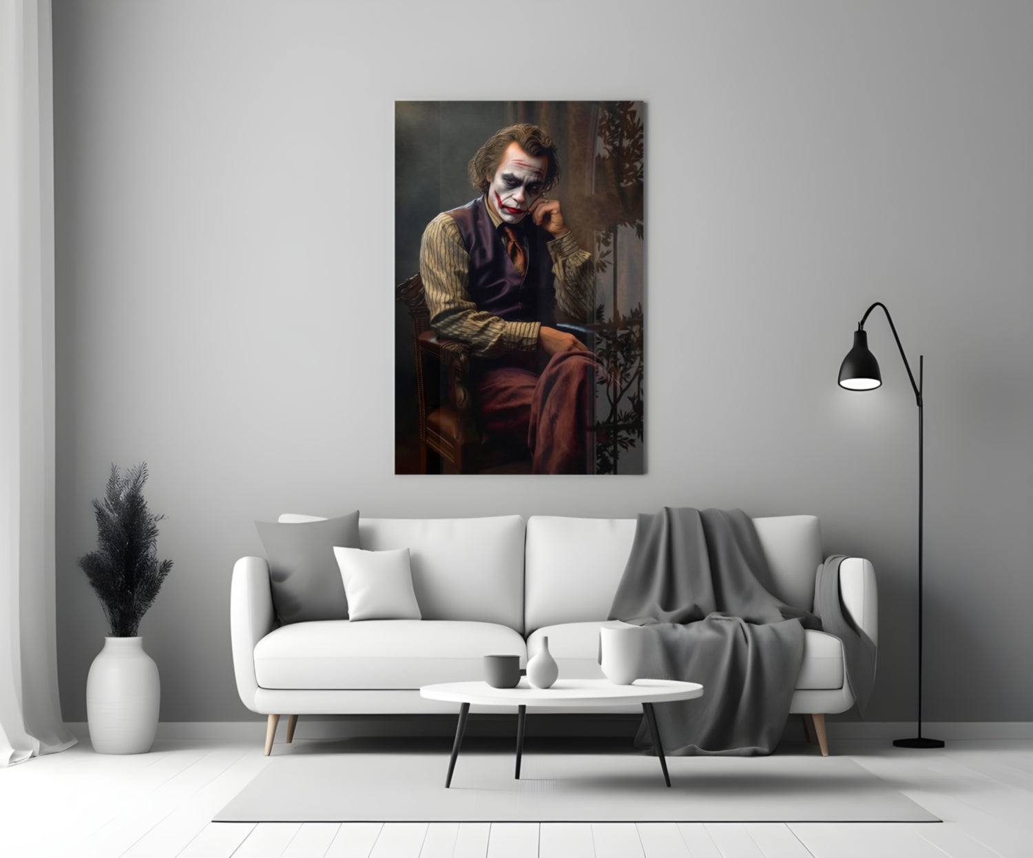 Joker the Thinker Glass Wall Art || Designer Collection