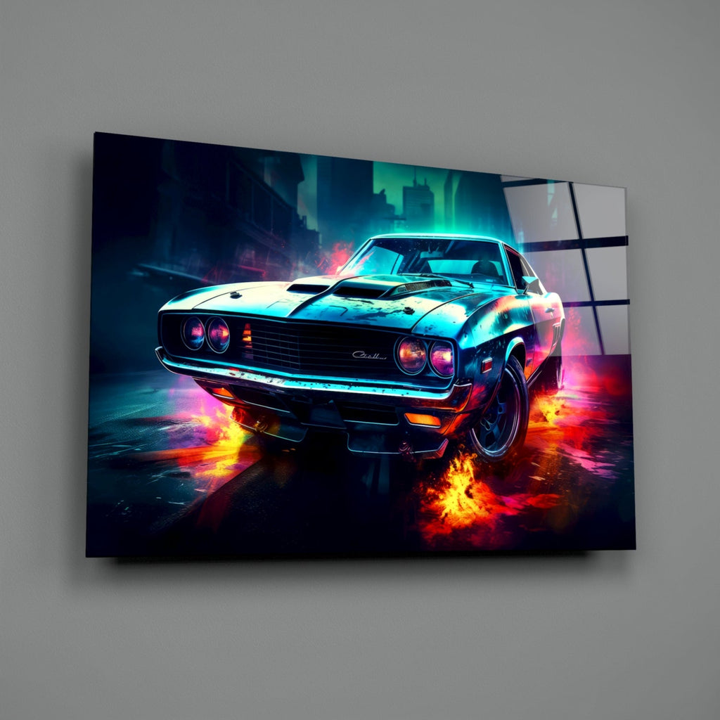 1970 Dodge Challenger  Glass Wall Art || Designer Collection