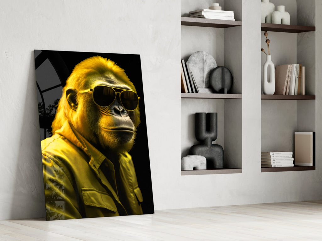 Ape the Cool Glass Wall Art || Designer Collection
