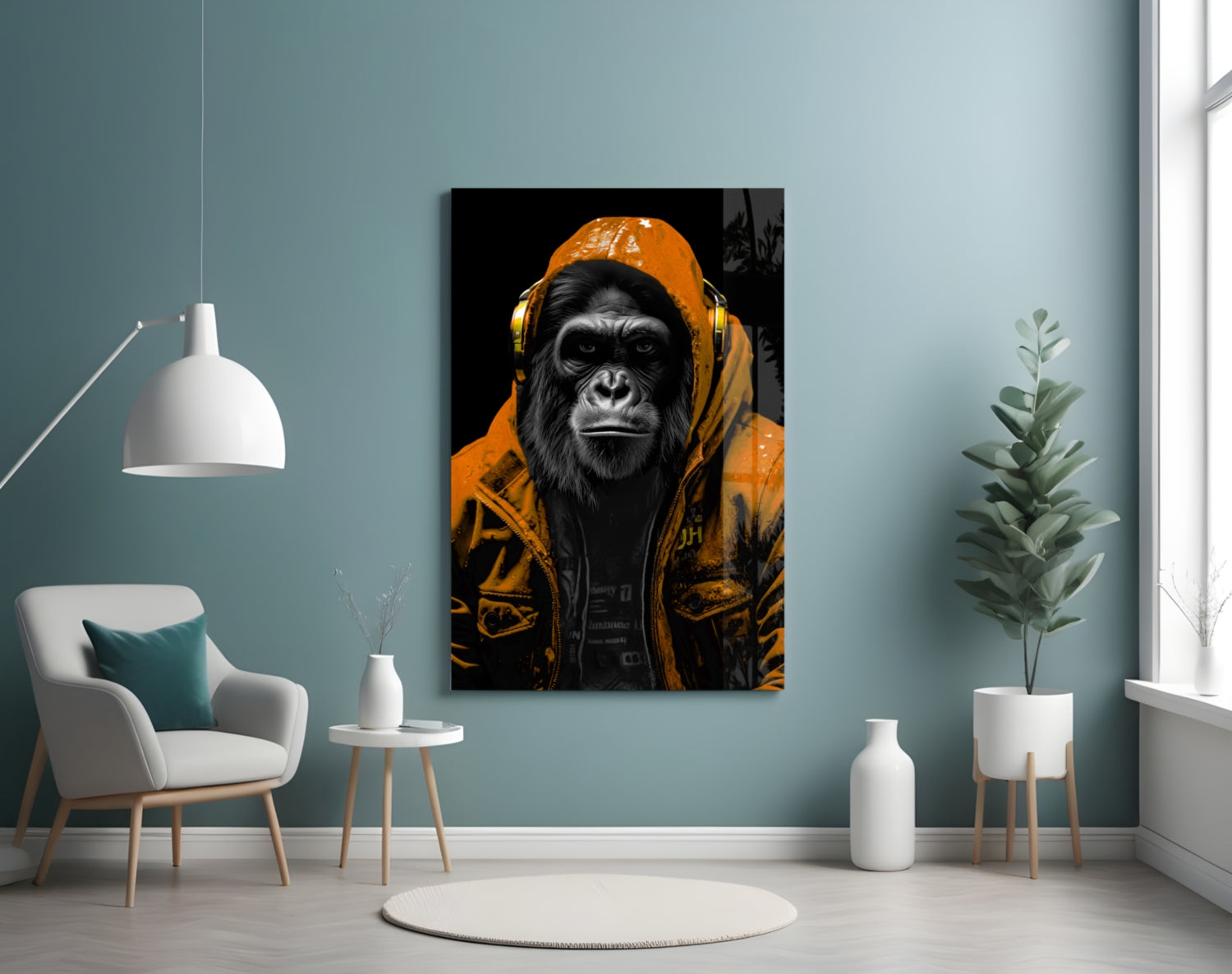 The Ape Glass Wall Art || Designer Collection