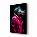 Rhino in Style Glass Wall Art || Designer Collection